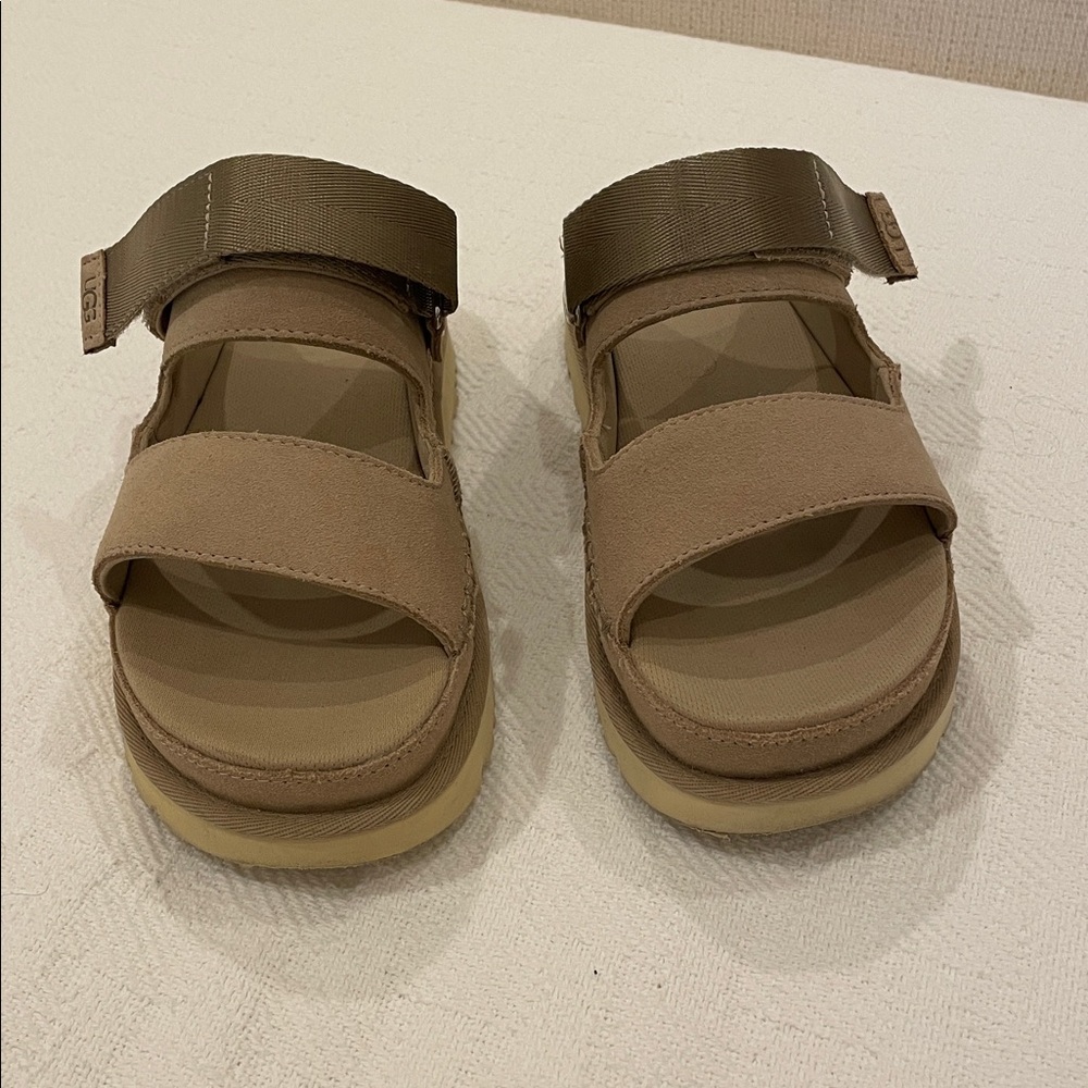 Ugg Goldenstar platform sandals in sand color size 8 - Picture 6 of 14